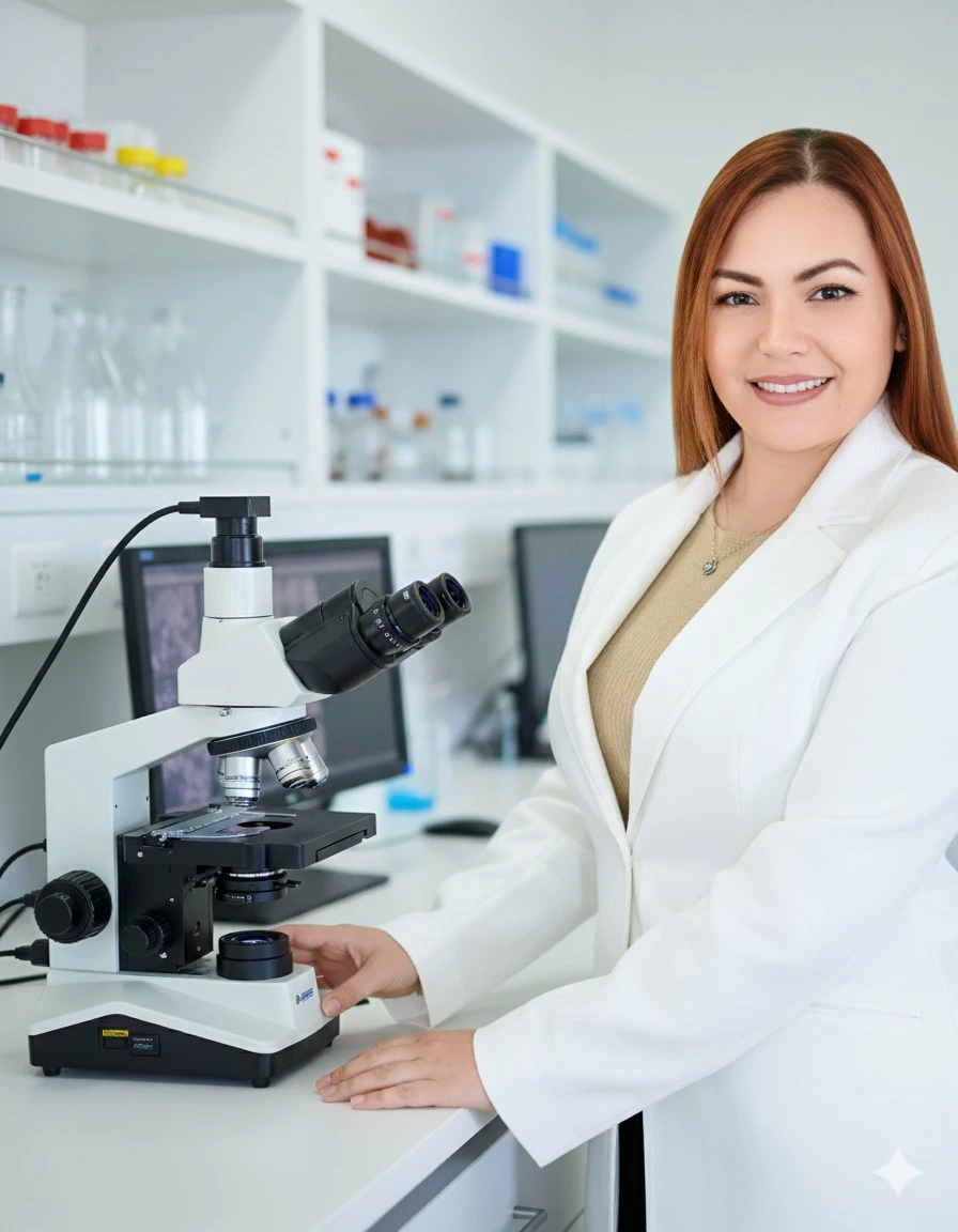 Doctora especialista en microscopía