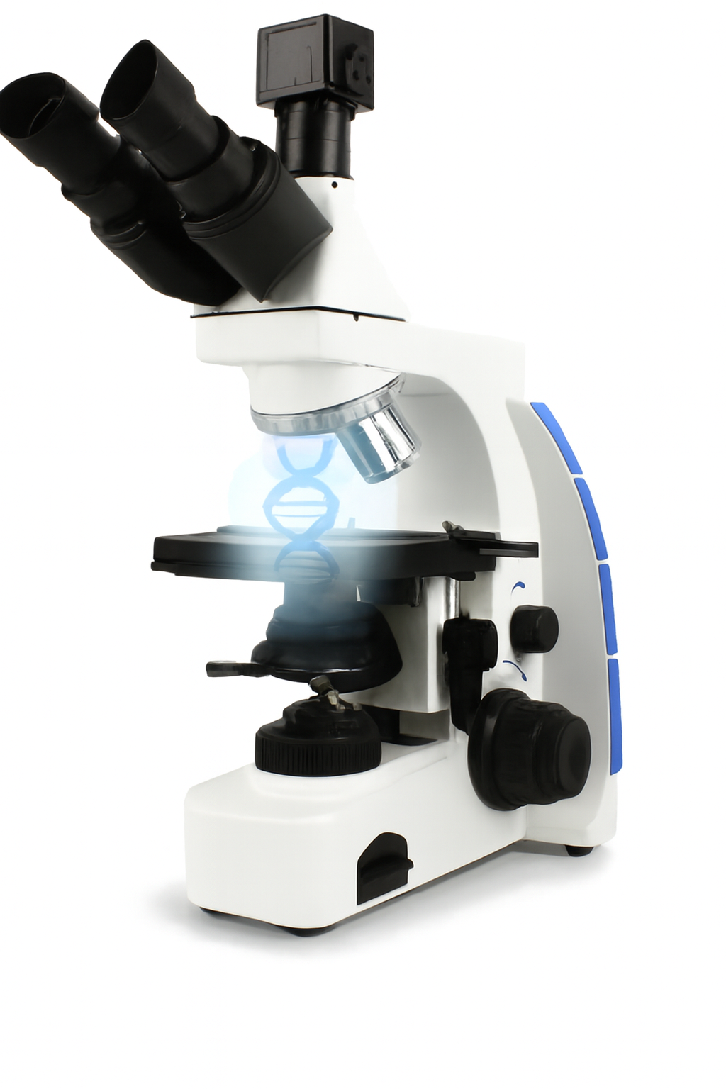 Microscopio clínico sobre fondo suave